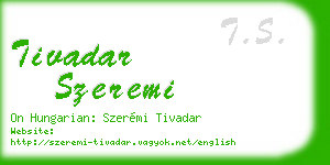 tivadar szeremi business card