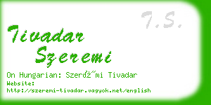 tivadar szeremi business card